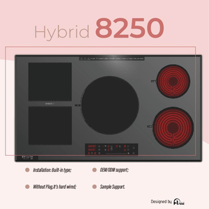 Table de cuisson hybride induction-céramique encastrable 220-240V à cinq brûleurs haute puissance avec contrôle intelligent Wi-Fi, vente en gros usine - Product Image 2