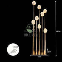 10 têtes diamant route Guide doré Iceberg flamme scène lumière pièce maîtresse mariage scène lieu fête d'anniversaire décorations en gros