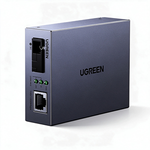 Convertisseur de média UGREEN CM330 Gigabit monomode monofibre, 1 port fibre SC, 4 ports Ethernet RJ45, transmission 3KM - Product Image 1