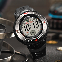 Montres de sport décontractées pour hommes, chronographe, montre-bracelet pour le camping en plein air, lampe torche LED, montre numérique étanche