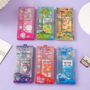 Ensemble de crayons de couleur à motifs de dessins animés, 6 couleurs, <span class=keywords><strong>fournitures</strong></span> <span class=keywords><strong>scolaires</strong></span> pour l'école primaire et la maternelle, prix du 1er juin, papeterie en gros - Product Image 1