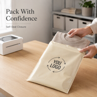 Enveloppes en polyéthylène de couleur nude mate de qualité supérieure, légères et résistantes, pour l'emballage de cosmétiques