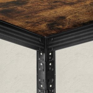 Étagères de <span class=keywords><strong>rangement</strong></span> en acier de 90 cm avec étagères en bois, unités de <span class=keywords><strong>rangement</strong></span>, étagères d'<span class=keywords><strong>angle</strong></span> scellées, piliers d'<span class=keywords><strong>angle</strong></span> renforcés, étagères empilables - Product Image 4
