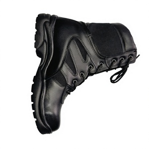 Bottes tactiques robustes pour hommes en cuir de vachette noir TSB601 PDRM, pour entraînement. - Product Image 1
