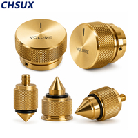Bouton de commande moleté en acier inoxydable/aluminium usiné CNC, bouton de volume, bouton rotatif métallique de précision, brochage audio