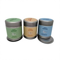 Boîtes en métal rondes scellées pour thé matcha avec couvercle à vis et logo personnalisé