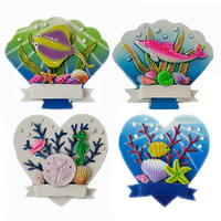 Aimant de réfrigérateur Aruba mdf avec logo personnalisé plage tropicale artisanat en résine souvenir touristique aimant de réfrigérateur tortue 3D de haute qualité