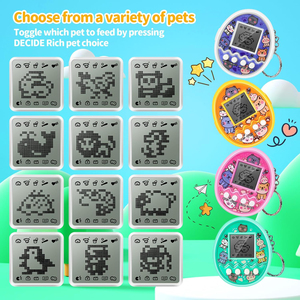 Jouet éducatif interactif en plastique, design de dessin animé, machine de jeu électronique portable pour animaux de compagnie, porte-clés, Tamagotchi - Product Image 5