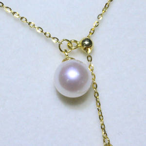 Nouveau collier asymétrique en argent pur 925 avec perle naturelle de 9-10 mm et chaîne à fermoir ajustable en forme de cœur - Product Image 2