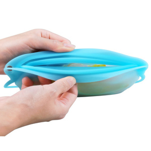 Customized Design 100% Platinum Food Grade Reusable Square Lightweight Sealable Silicone Storage Freezer <b>Bags</b> with Zipper - Product Image 5