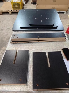 Suporte de Exibição Quadrado Personalizável com 3 Camadas Ajustáveis em MDF, Madeira Engenheirada, Ecológico, Durável, Estrutura Preta, Comercial - Product Image 5