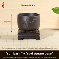 Pot de fleurs en résine imitation céramique, style chinois, épaissi, en forme de tambour, pour plantes succulentes, bonsaïs, balcon