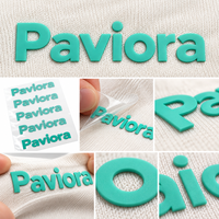 Patch en caoutchouc 3D personnalisé en relief, logo en silicone à transfert thermique, effet 3D en relief, nom de marque en relief, étiquette thermocollante pour marquage
