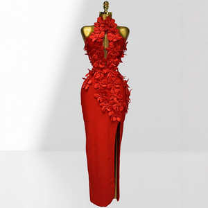 Vestido Elegante Ecowalson sin Mangas con Abertura Alta y Diseño <span class=keywords><strong>de</strong></span> Pétalos, Ideal <span class=keywords><strong>para</strong></span> Fiestas, Eventos y <span class=keywords><strong>Bodas</strong></span> - Product Image 5