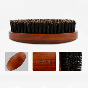 Ensemble de soin pour homme avec logo personnalisé : Brosse à raser, manche en bois, peigne de voyage portable, brosse à barbe pour la croissance des poils - Product Image 4