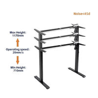 Cadre de bureau électrique moderne réglable en hauteur avec pieds ergonomiques pour position assise ou debout, base métallique extensible