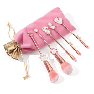 Ensemble de 5 pinceaux de maquillage mignons Marie Cat, rose gold, pinceaux de maquillage anime, pinceau à poudre, pinceau à fard à paupières, pinceau pour le visage, pinceau pour le fond de teint - Product Image 2