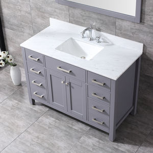 Meuble-lavabo haut de gamme moderne en bois massif avec vasque sous plan, charnières à fermeture douce, écologique, pour atelier et appartement - Product Image 5