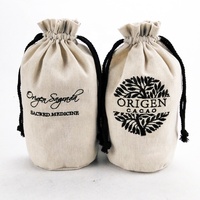 Sac en toile personnalisé imprimé, recyclable, en coton et lin, avec cordon de serrage et broderie pour l'emballage