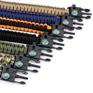 Randonnée d'urgence Paracord Corde Camping en plein air Paracord Bracelet avec boussole - Product Image 6