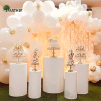 Présentoir de gâteau de dessert, cylindre rond blanc, socle de table pour mariage