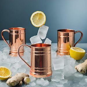 PARIJAT Artisanat 18 oz Moscou Mule Cuivre Tasses avec Poignée en Cuivre Massif Conception Simple Son Hers Cadeau - Product Image 6