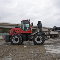 Chariot élévateur tout-terrain pour manutention de matériaux lourds, résistant à la poussière et aux intempéries, pneus pneumatiques, diesel, 4x4