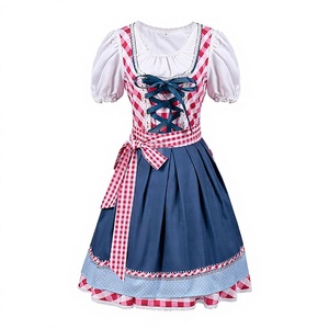 Oktoberfest <b>Halloween</b> Cosplay <b>Skirt</b> for Women Traditional German Fraulein Dirndl Bavarian Beer Maid Costume Cotton Carnival - Product Image 1