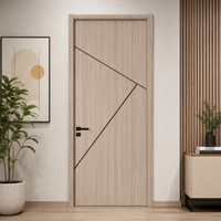 Porte intérieure en bois sur mesure avec moulures décoratives, revêtement mélaminé 86,6''*35,4'', économique et insonorisante