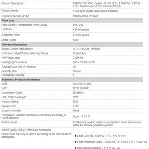 ของใหม่รับประกัน1ปี SM1223 S7-1200จำลอง6ES7223-1BH32-0XB0 PLC - Product Image 5