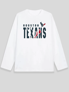Camiseta Casual Transpirable de Algodón 100% para <span class=keywords><strong>Mujer</strong></span> con Estampado de Letras de los Houston Texans, Impresión Digital, Manga Larga, Corte Regular para Fans de los Texans - Product Image 5