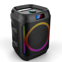 Speaker Kolom Portabel Berdaya Tinggi dengan Lampu LED RGB, Daya USB, untuk Pesta, Penggunaan Luar Ruangan, Home Theater, Subwoofer
