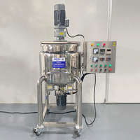 Homogénéisateur-mélangeur électrique à double enveloppe en acier inoxydable pour la fabrication de shampoings et émulsions cosmétiques