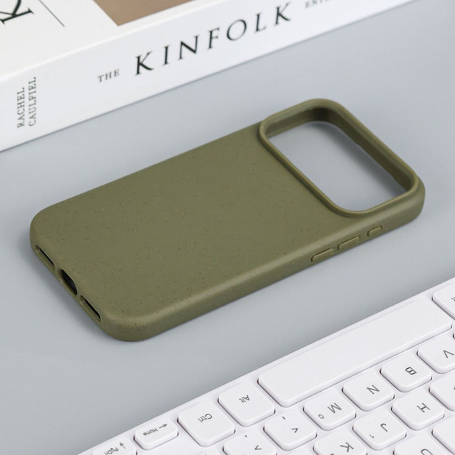 Luxury Matte Biodegradable Eco-Friendly Wheat Straw Silicone Mobile Phone Case for iPhone 17 Pro Max