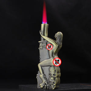 Accendini Creativi a Forma di Scheletro con Fiamma a Getto Commutabile, Ricaricabili a Gas Butano con Blocco, Altri Accendini per Appassionati - Product Image 4