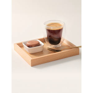 SJS Plateau carré en bois pour pommes 18X15cm Ensemble de service de boissons - Product Image 1