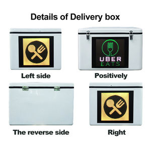 Boîtes arrière de moto personnalisées OEM d'usine avec GPS et LED, pour la livraison de nourriture en extérieur, étanches et avec écran d'affichage pour la publicité et les plats à emporter - Product Image 4