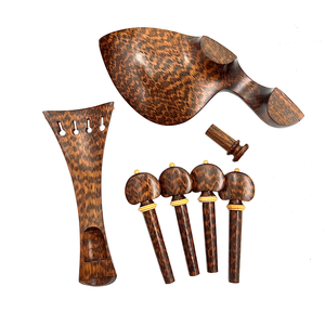 Violín 4/4 <span class=keywords><strong>de</strong></span> madera <span class=keywords><strong>de</strong></span> serpiente: piezas y accesorios para el diapasón, clavijas <span class=keywords><strong>de</strong></span> afinación, puntales, reposacabezas y soporte <span class=keywords><strong>de</strong></span> barbilla - Product Image 4