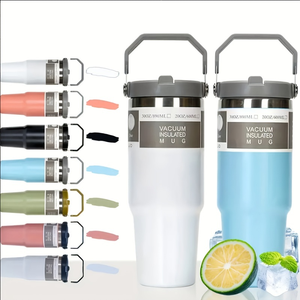 Fashion 30 Oz 304 Stainless Steel Insulated Tumbler <b>Straw</b> Handle Leak-Proof Seal Eco-Friendly Portable Business Gift 6-Hour - Product Image 1
