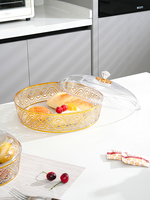 Plateau à fruits en plastique transparent écologique de luxe léger, boîte à bonbons pour fête, boîte à noix, plateau à fruits secs avec couvercle