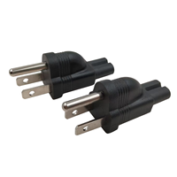 Adaptateur secteur NEMA 5-15P vers IEC C7, convertisseur CA 15A 125V US 3 broches vers 2 broches (prise américaine) pour ordinateur portable, console de jeu, téléviseur, imprimante.
