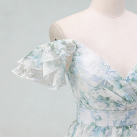 Robe d'été à imprimé floral pour femmes - Style plissé sans manches coupe trapèze, tenue décontractée fluide pour invitées de mariage