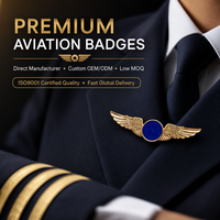 Badge magnétique en forme d'ailes d'avion, Emirates, plaqué or, alliage de zinc, personnalisable