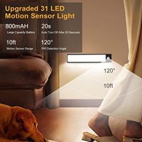 Barre lumineuse LED sans fil pour armoire, éclairage d'induction pour vitrine, rechargeable par USB, à détection de mouvement