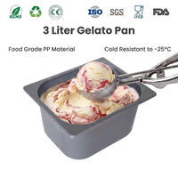 Conteneur carré transparent en plastique PP pour sauces, emballage de crème glacée, boîte de 3L avec couvercle en PP