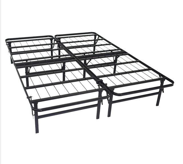 Metal Double Folding Bed Frame With Storage Space for Hotel Queen Size