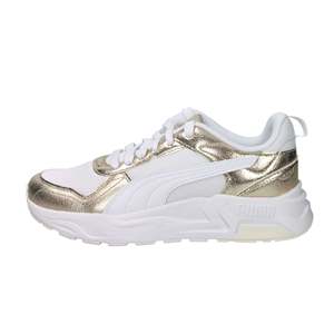 รองเท้าผ้าใบ Puma Donna สีขาวทอง ส้นสูง 4 ซม. แบบสวมใส่เดิน - Product Image 1