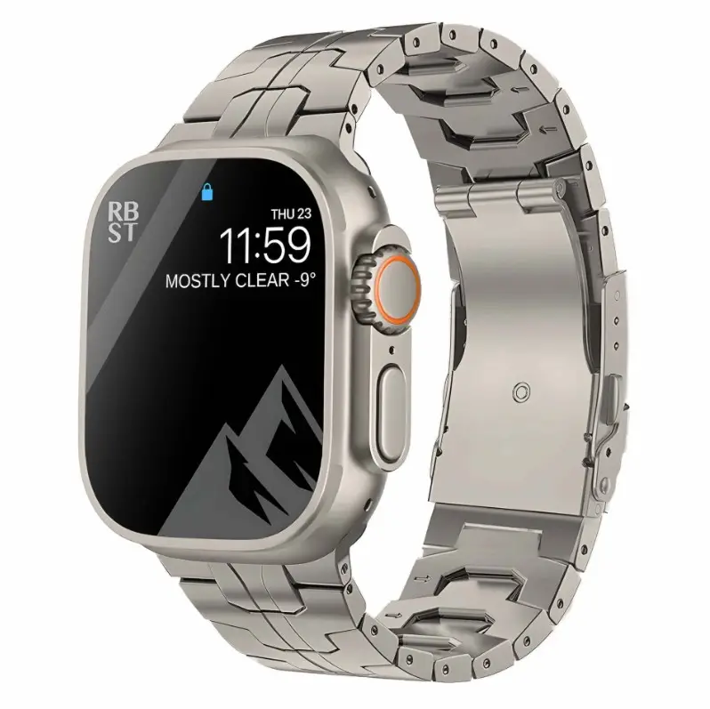 Ремешок для Apple Watch, ультратановый металлический ремешок 49 мм для Ultra 2, сменные браслеты цвета титана для iWatch