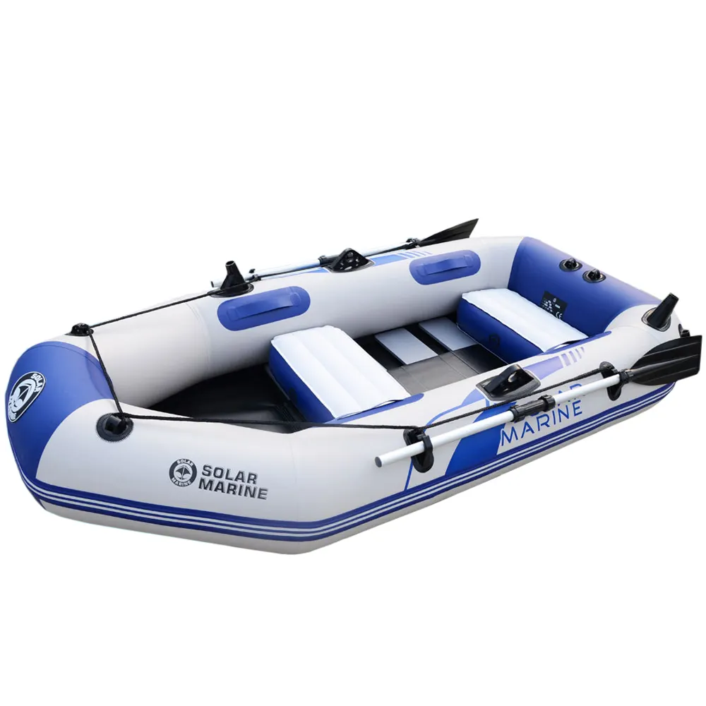 Solarmarine <span class=keywords><strong>Perahu</strong></span> Tiup Memancing, Lentera Dayung Kustom PVC Kayak CE Sertifikat Rafting Memancing 3 Orang