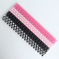 Pailles à boire en plastique populaires de 12 pouces, imprimées à carreaux roses de 10 mm de large, pour gobelets de 30/40 oz